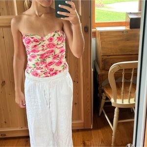 Zara floral bodysuit size XS